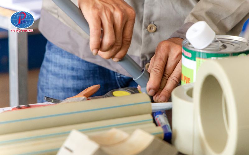 Tháo ống nối bằng keo dán